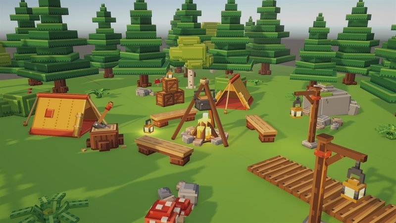 The full Emberpine Camp demo scene.